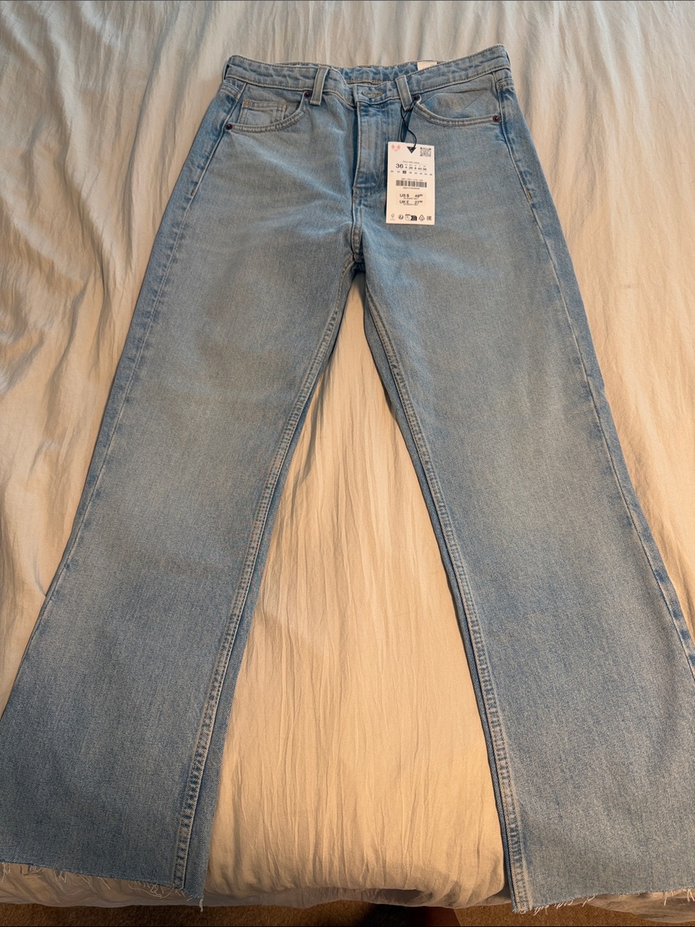 Zara Light Blue Wide-Leg Women's Jeans